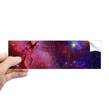 Imagem de DIYthinker Adesivo retangular azul vermelho nuvens estrelas galáxia para-choque adesivo notebook janela decalque