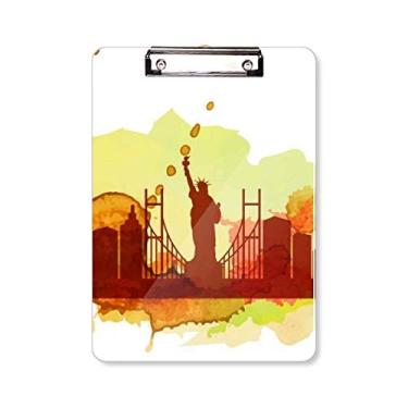 Imagem de USA America New York City Liberty Prancheta em aquarela pasta, bloco de notas A4