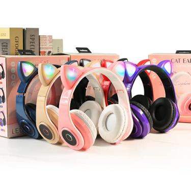 Imagem de Headphone Gatinho Orelha De Gato Com Led Fone De Ouvido (FCATPRETO)