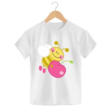 Imagem de Camiseta Infantil Abelha Colmeia Voa Asas Mel Doce Amarela Abelhinha -