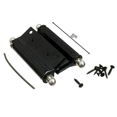 Imagem de Dobradiça Vai e Vem 3"" com Mola para Portas de Madeira - Preta