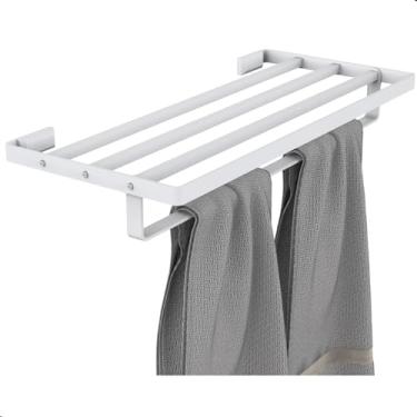 Imagem de Porta Toalhas de Banho Suporte Duplo Toalheiro Hotel Empire (Branco)