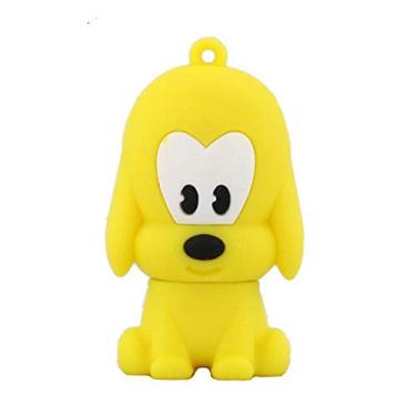 Imagem de 128 GB Amarelo cão modelo pen unidade USB 2,0 flash drive memória flash stick pendrive USB flash disco flash cartão USB disco flash usb disco flash usb polegar disco USB