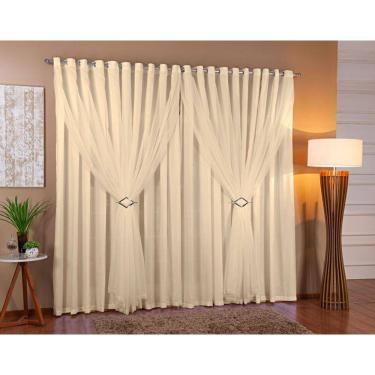 Imagem de Cortina Lorena 3M Largura X 2,80 Altura Voil E Forro Palha