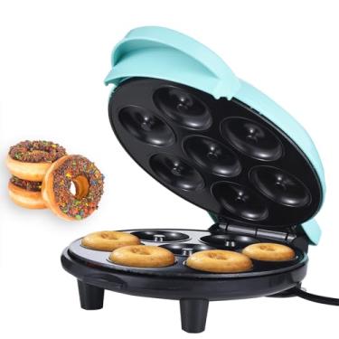 Imagem de BHCASE 7Donuts 700W Fabricante de rosquinhas Mini Donut Maker faz Aquecimento dupla face Revestimento antiaderente Máquina elétrica de fazer donuts para café da manhã adequado para crianças Sobremesa