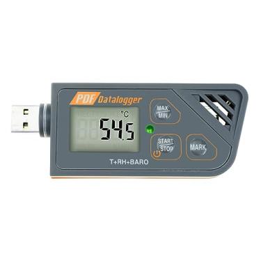 Imagem de TEKCOPLUS Registrador de dados de temperatura, gravador de umidade de temperatura USB Play Plug para temperatura, umidade e pressão atmosférica com software integrado para gerar relatórios PDF e Excel