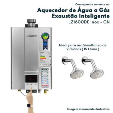 Imagem de Aquecedor De Água A Gás Lz 1600De-I Gn Digital Bivolt Inox 15 Litros P