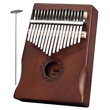 Imagem de Piano de dedo Kalimba de 17 teclas, piano de polegar de marimba, piano de dedo de bolso, instrumento musical com martelo de afinação instrumento musical de oração em casa, (18 cm x 13 cm) huawenfugu