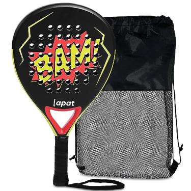 Imagem de Raquete de Padel LAPAT com Bolsa de Cobertura - Superfície de Carbono com Espuma de Memória EVA - Raquetes de Paddle Leves