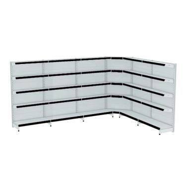 Imagem de Gondola Parede 170 Fit Ate 5 Metros 1 Canto Branco 30b Pe Pr