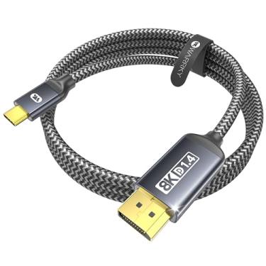 Imagem de Warrky Cabo USB C para DisplayPort 1.4 10FT 8K @60Hz, 4K @240Hz/144Hz, tipo C para cabo de porta de exibição compatível com iPhone 15, MacBook Pro/Air, iPad, iMac