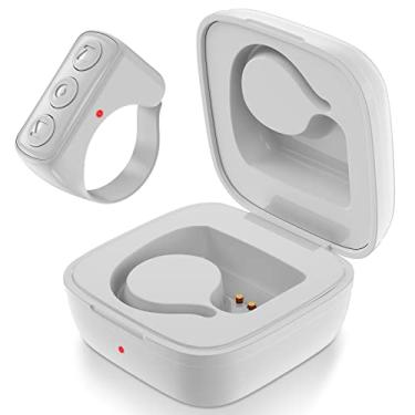 Imagem de Controle remoto Bluetooth TIK TOK sem fio para câmera TYUOBOX com botão de selfie com capa de carregamento para iPhone Android iPad (branco)