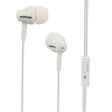 Imagem de Fones de ouvido Magnavox MHP4851-WH com microfone em branco | Disponível em rosa, preto e branco | Fones de ouvido com fio com microfone | Fones de ouvido estéreo confortáveis com fio | Cabo