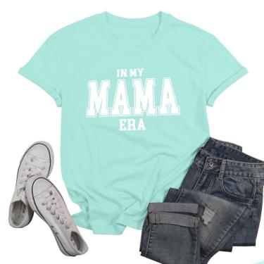 Imagem de Camiseta Mamãe feminina Mom Life em My Mama Era camiseta grande na moda Mama Tees Love Mom, Verde claro, XXG