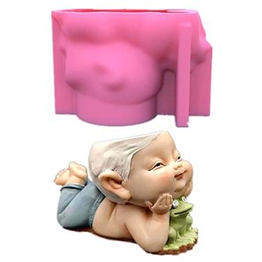 Imagem de Molde de vaso de flores para cimento silicone faça você mesmo moldes de vaso de planta de concreto feito à mão ferramenta de decoração de casa suporte de caneta resina epóxi molde de silicone (G21)