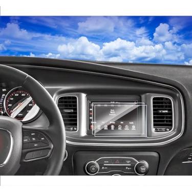 Imagem de XXCIWP Pacote com 2 protetores de tela 2023 Dodge Charger Dodge Charger 2011-2023 Scat Pack Protetor de tela 20,4 cm Uconnect tela sensível ao toque acessórios de vidro temperado