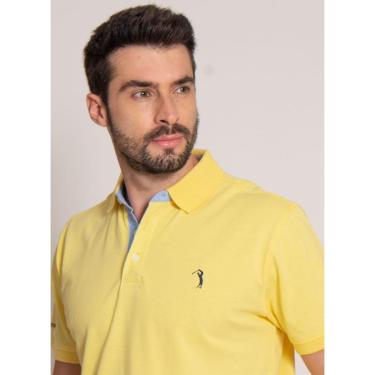 Imagem de Camisa Polo Amarela Lisa Aleatory-Masculino