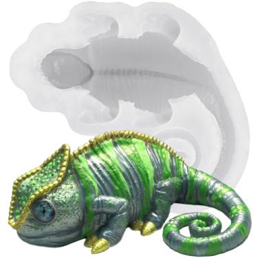 Imagem de Molde de silicone de resina lagarto camaleão animal kit de fundição epóxi tamanho palma