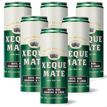 Imagem de Bebida Mista Gaseficada Xeque Mate Draft Rum Pack 6 Latas 355ml Rum Mate Guaraná Limão