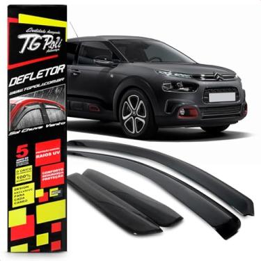 Imagem de Calha Chuva Defletor Inteiriça Slim C4 Cactus 2018 2019 2020 2021 2022 2023 Fumê 100% Acrílico