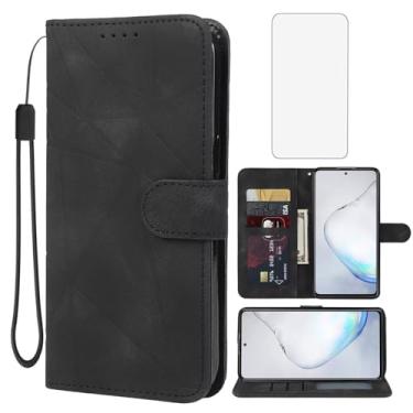 Imagem de Wanyuexes Capa para Galaxy Note 10 Lite/Galaxy A81/M60S SM-N770F Capa carteira com protetor de tela de vidro temperado, capa de couro com suporte para cartão de crédito para Samsung Galaxy Note10 Lite