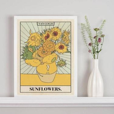 Imagem de Quadro Carta Tarot Sunflowers - Van Gogh 24X18Cm