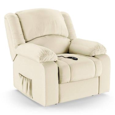 Imagem de Poltrona Do Papai Reclinável Melim Controle Power Elétrico Pu Bege Fh1 - D`rossi