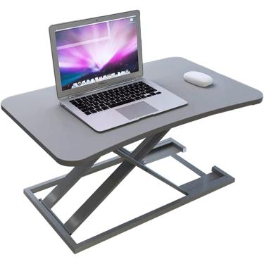 Imagem de Novo conversor de laptop de pé ajustável, mesa de computador de ajuste pneumático hidráulico, suporte de mesa de computador portátil riser, mesa de computador, cinza-