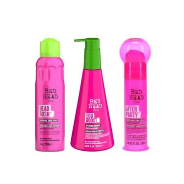 Imagem de KIT SPRAY HEADRUSH BRILLANCE 200ML + EGO BOOST 237ML + AFTER PARTY SMOOTH 100ML BED HEAD - TIGI