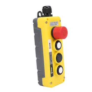 Imagem de Interruptor de Botão de Pressão de Guindaste de Talha, COB-T3M à Prova D'água 3 Teclas para Cima e para Baixo Controlador de Interruptor de Botão de Pressão de Guindaste Com