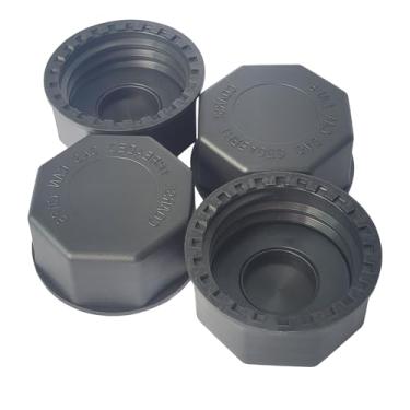 Imagem de Tampas de lata de gás espessas para latas de gás de 5 galões e 3,2,1 galões, substituição para tampas de lata de gás do meio-oeste, tampa de rosca grossa (pacote com 4 preto)