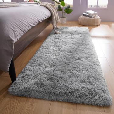 Imagem de YJ.GWL Tapete Cinza Claro 2x2 Feet Moderno, Interior, Tapete de Área Fofinho para Sala de Estar, Quarto, Corredor