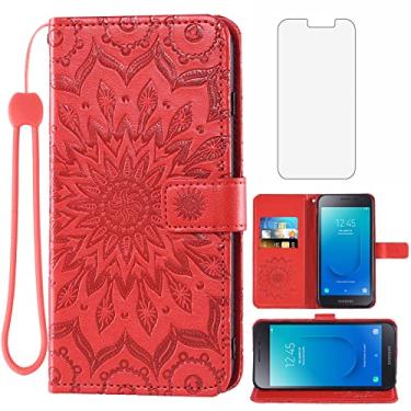 Imagem de Capa de telefone para Samsung Galaxy J2 Pure J2 Core J 2 Dash 2J Shine Capa carteira com protetor de tela de vidro temperado, suporte para cartão, suporte de célula TPU J2Core J2Dash J2Pure J2Shine