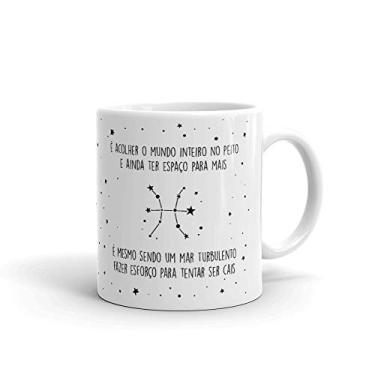 Imagem de Canequeiro Store Ela é de Peixes Caneca de Porcelana Personalizada, Branco/Preto, 10 x 10 x 10 cm