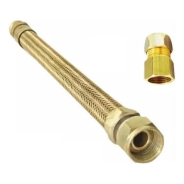 Imagem de Mangueira Gás Flexível Cobre 40cm + Adaptador Dako F