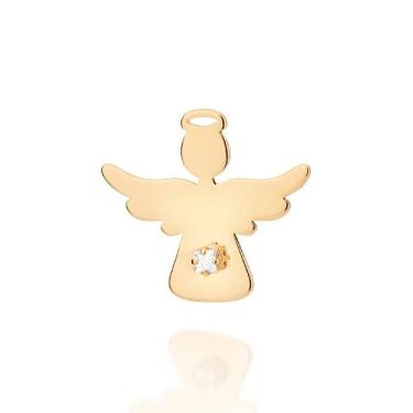 Imagem de Pingente banhado ouro 3x 24k 18k e 22k feminino rommanel anjo auréola 