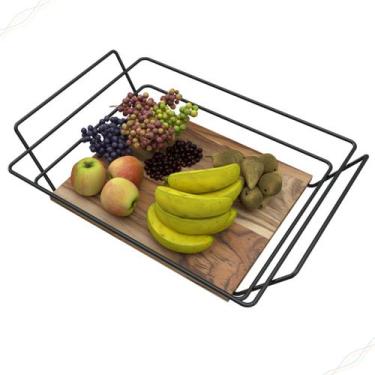 Imagem de Fruteira de Mesa Base Madeira Retangular 42,5 x 35 x 12 cm Firmato - S