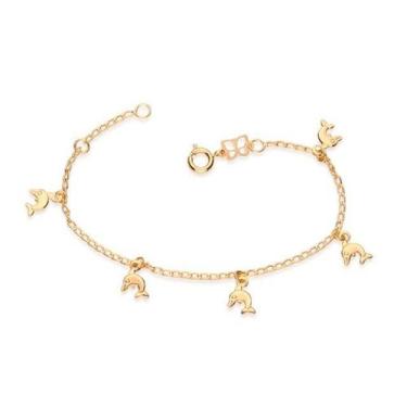 Imagem de Pulseira banhado ouro 3x 24k 18k e 22k feminina com pingentes berloque