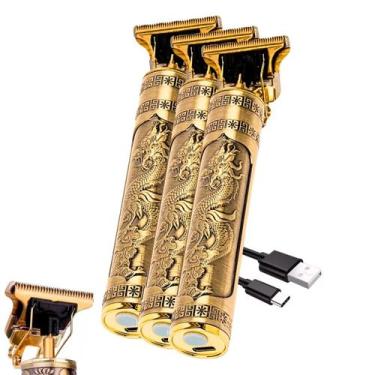 Imagem de Kit com 3 Máquinas Profissional Acabamento Cabelo Barba Recarregável -