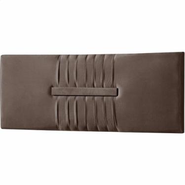 Imagem de Cabeceira Painel Estofada Nevada Suede Marrom Casal 1,40m para Cama Bo