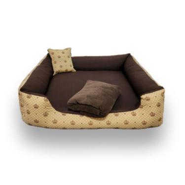 Imagem de cama de cachorro cama G 70x70cm cama pra cachorro até 15kg + manta ( m