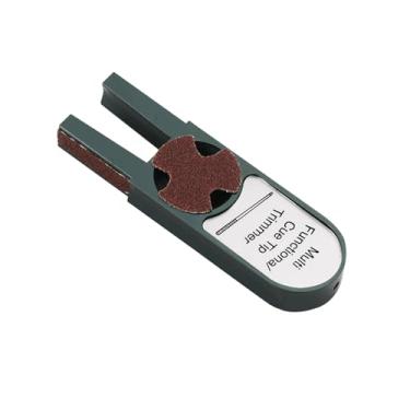 Imagem de rockible Modelador de ponta de taco de bilhar Lixadeira de ponta de taco em formato de U Portátil Multifuncional Ponta de taco Tapper Ponta de taco Scuffer, Rótulo Verde Argent