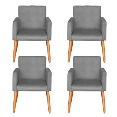 Imagem de Kit 4 Poltronas Decorativa para Sala de Espera Sala de Estar Recepção 