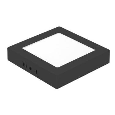 Imagem de Painel Plafon Led Sobrepor Quadrado Preto 24w Quente 3000k - Maxxy