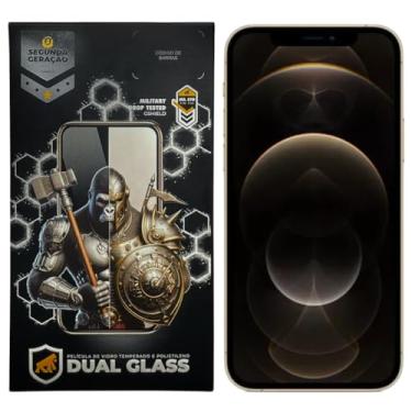 Imagem de Gshield Película de Fibra de Vidro 10H Proteção Contra Arranhões e Impactos, Alta Sensibilidade Tela Toda, Dual Glass Preta (iPhone 12/12 Pro)