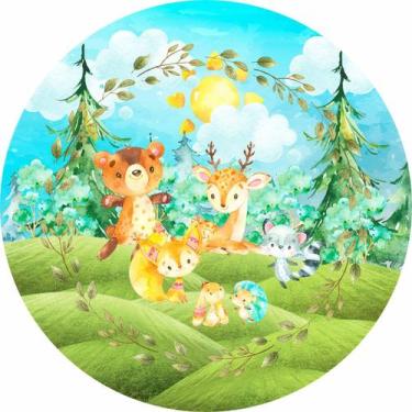 Imagem de Painel Festa Redondo Veste Fácil 1,50m Bosque Encantado - Fadrix