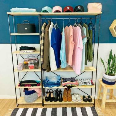 Imagem de Armário Arara Industrial Closet Completo Modular Ample de Ferro e Made