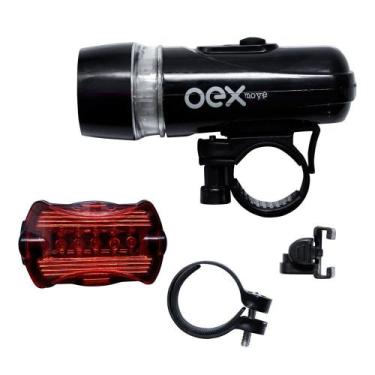 Imagem de Kit Farol E Lanterna Bike 5 Leds 160 Horas OEX Move KM10