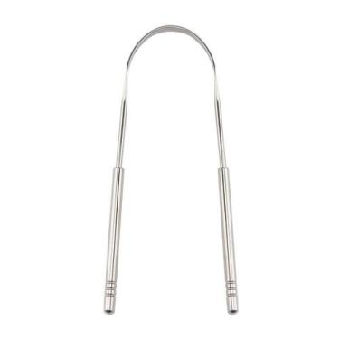 Imagem de Limpador Raspador De Língua Em Aço Inox Para Higiene Bucal - Importado