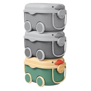 Imagem de Sem Bagunça - Caixa Organizadora Infantil - Cesto Organizador Com Tampa E Rodinha Decorativo para Roupas, Brinquedos e Acessórios. Modelo: Caminhão, Pato, Urso, Porco e Pinguim (Pato P Verde)